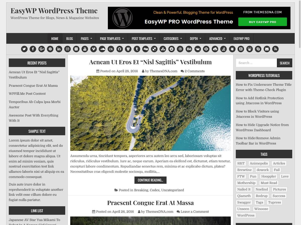 EasyWP WordPress Theme - Free Version