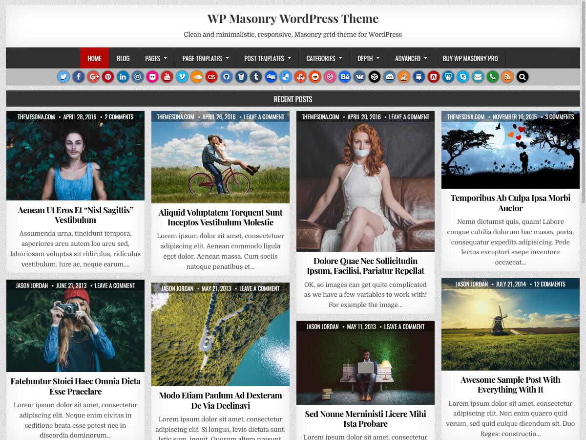 WP Masonry WordPress Theme - Free Version