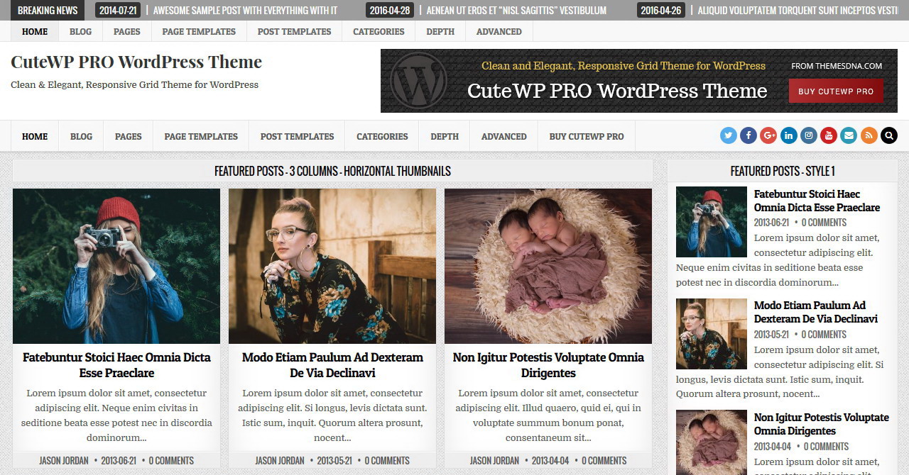 CuteWP PRO WordPress Theme - ThemesDNA.com