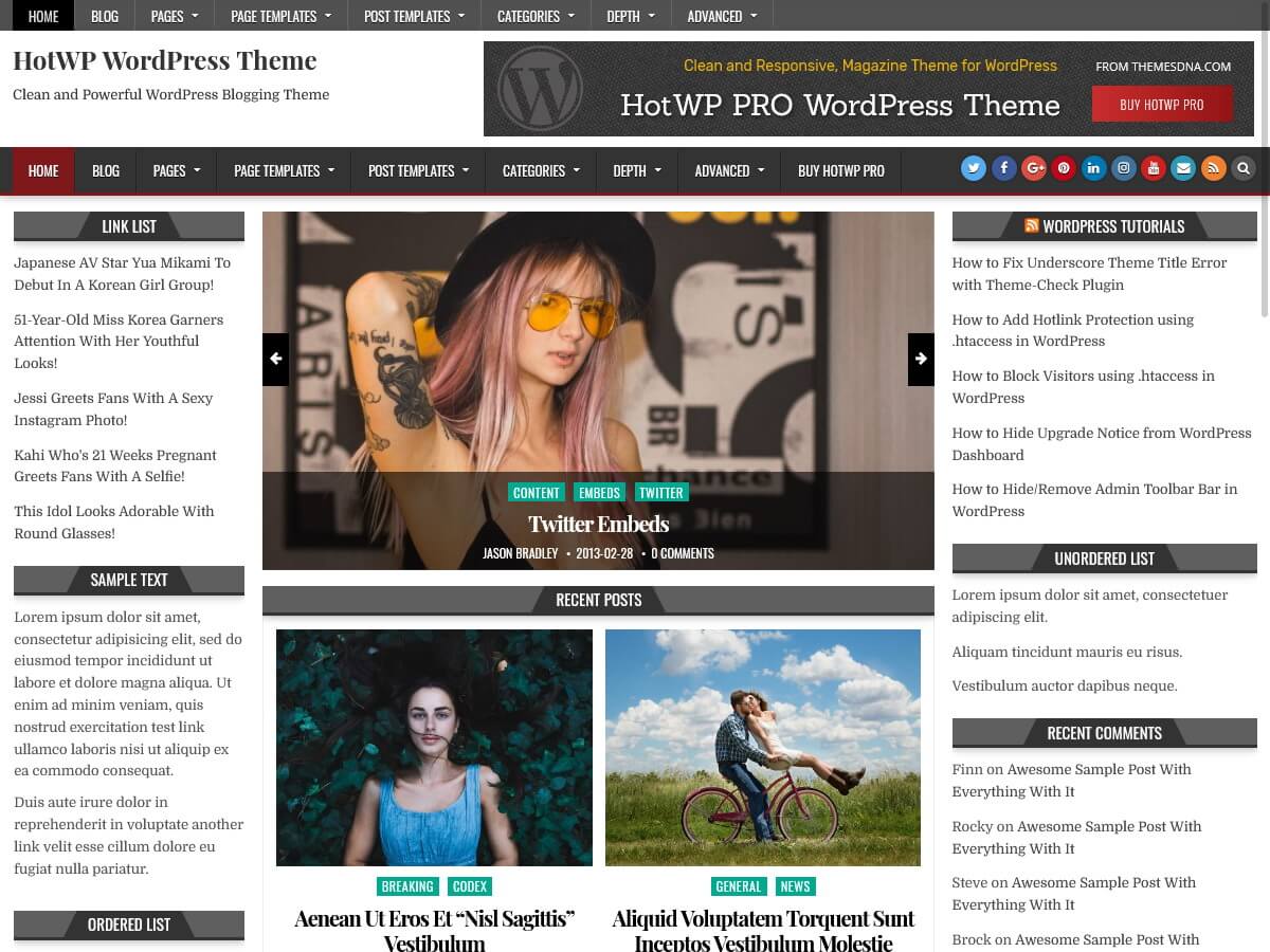 HotWP WordPress Theme - Free Version