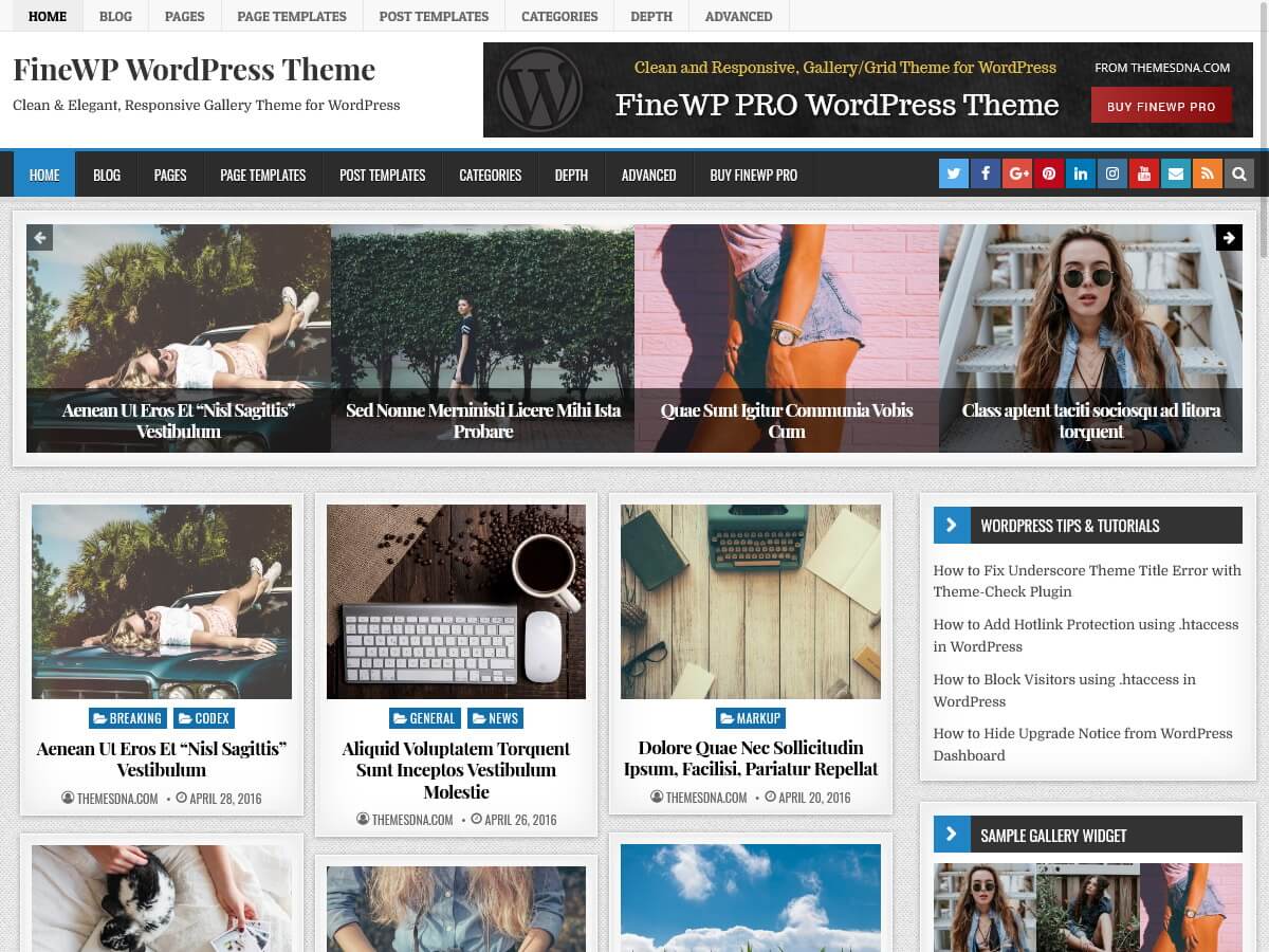 FineWP WordPress Theme - Free Version