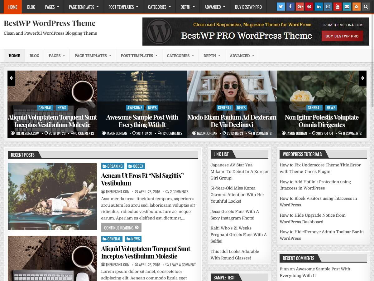 BestWP WordPress Theme - Free Version