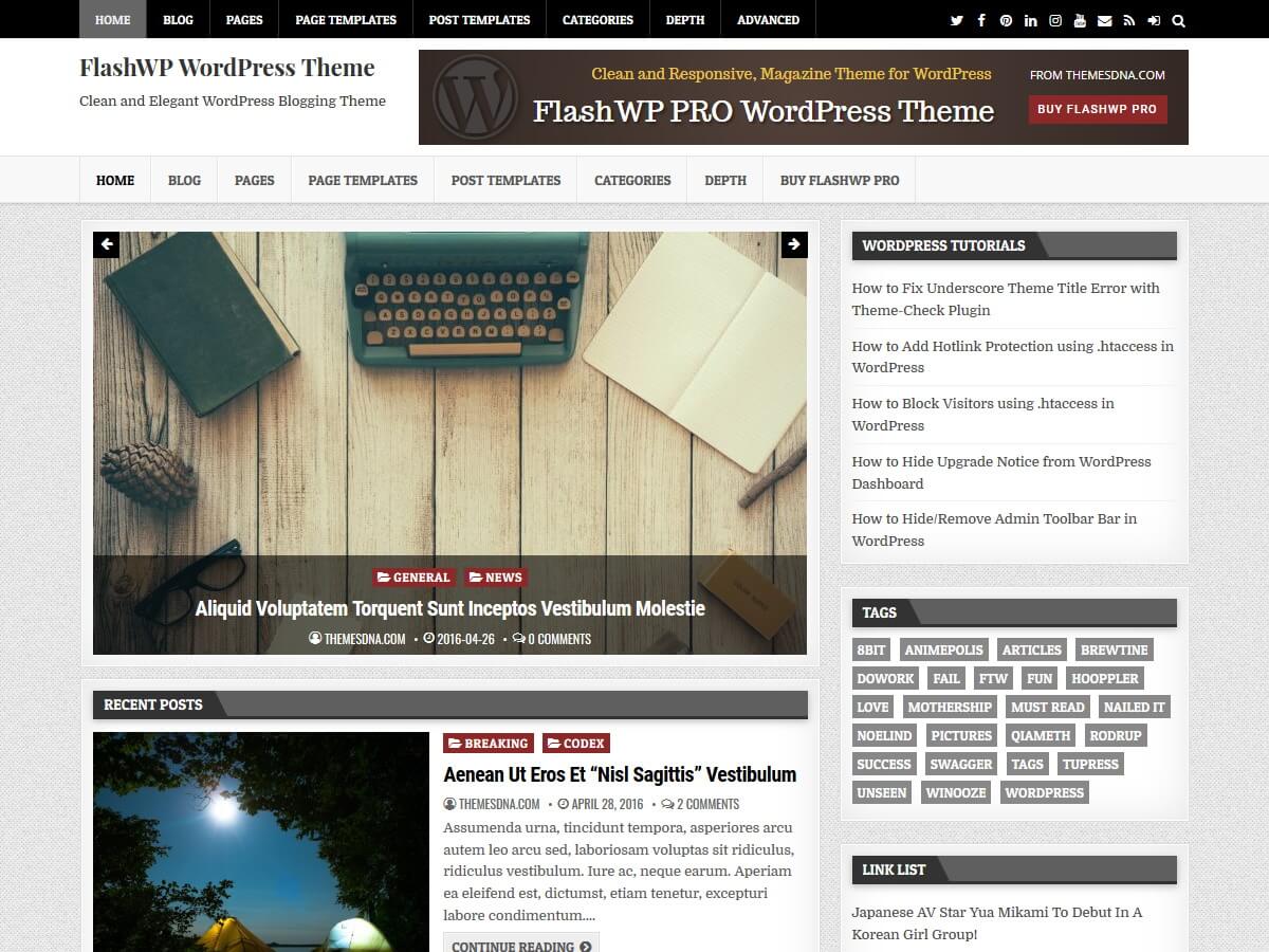 FlashWP WordPress Theme - Free Version