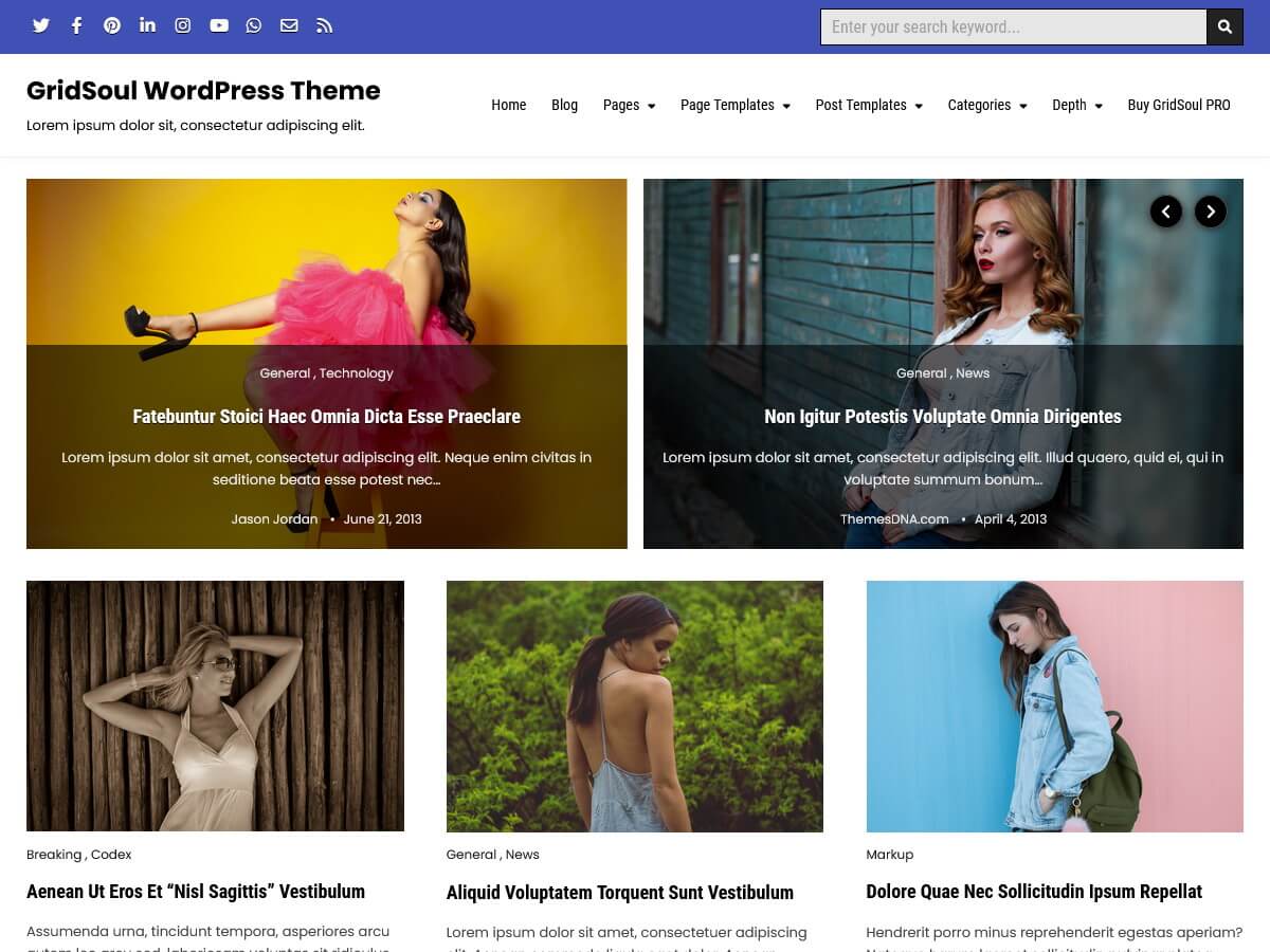 GridSoul WordPress Theme